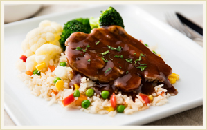 Pork Steak in Plum Sauce