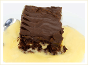 Chocolate Fudge Cake with Custard