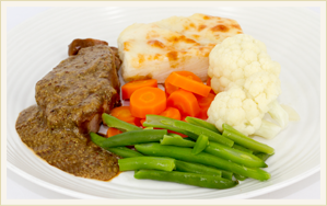 Grilled Steak with Potato Bake