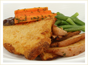 Crumbed Fish with Seasoned Wedges