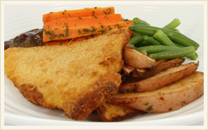 Crumbed Fish with Seasoned Wedges