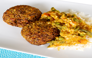 Lentil Patties with Mild Veg Curry