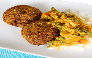 Lentil Patties with Vegetable Korma