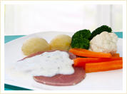 Corned Silverside with White Sauce